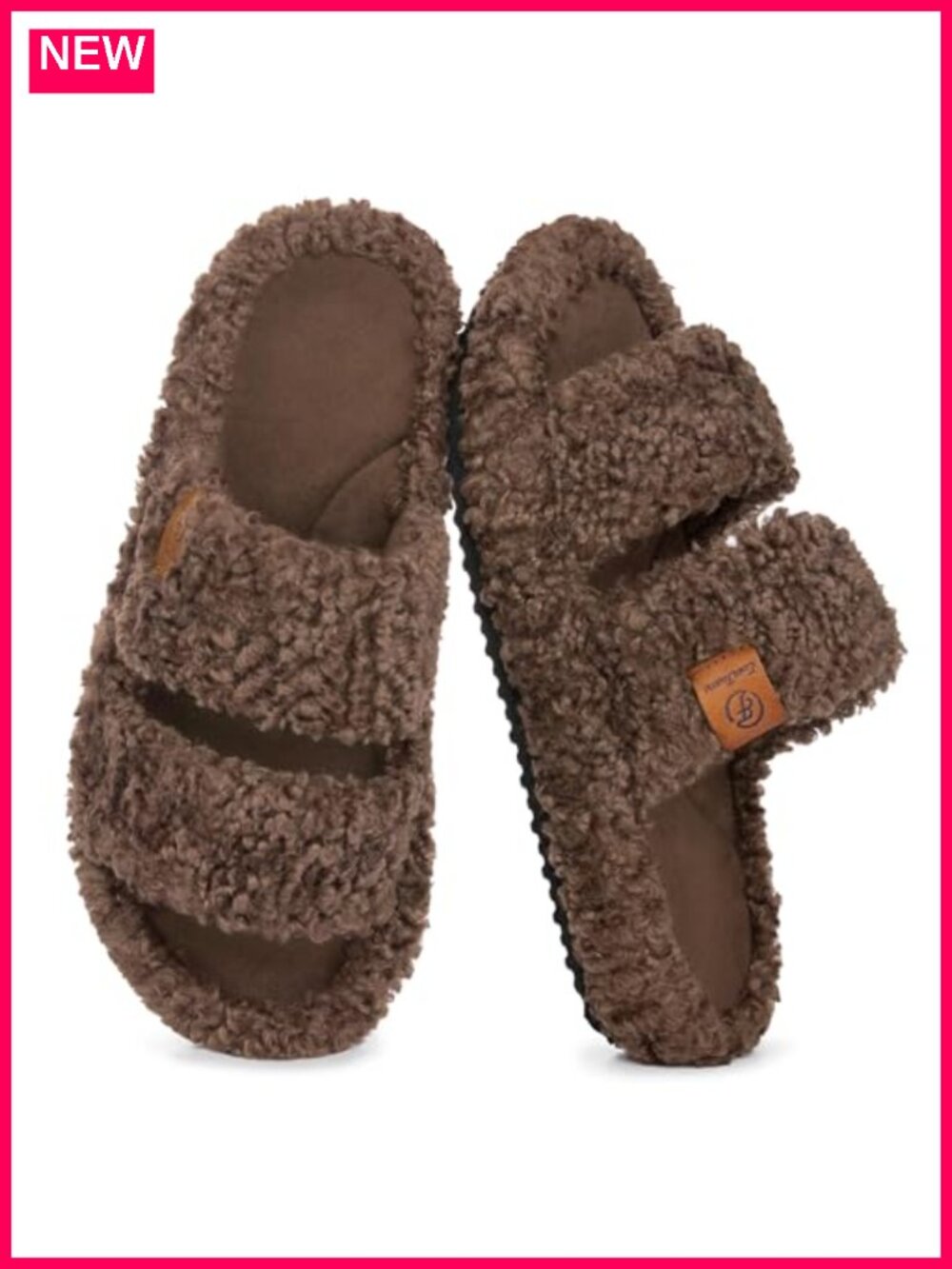 Fuzzy Open-toe Slippers Memory Foam Indoor House Shoes Machine Washable